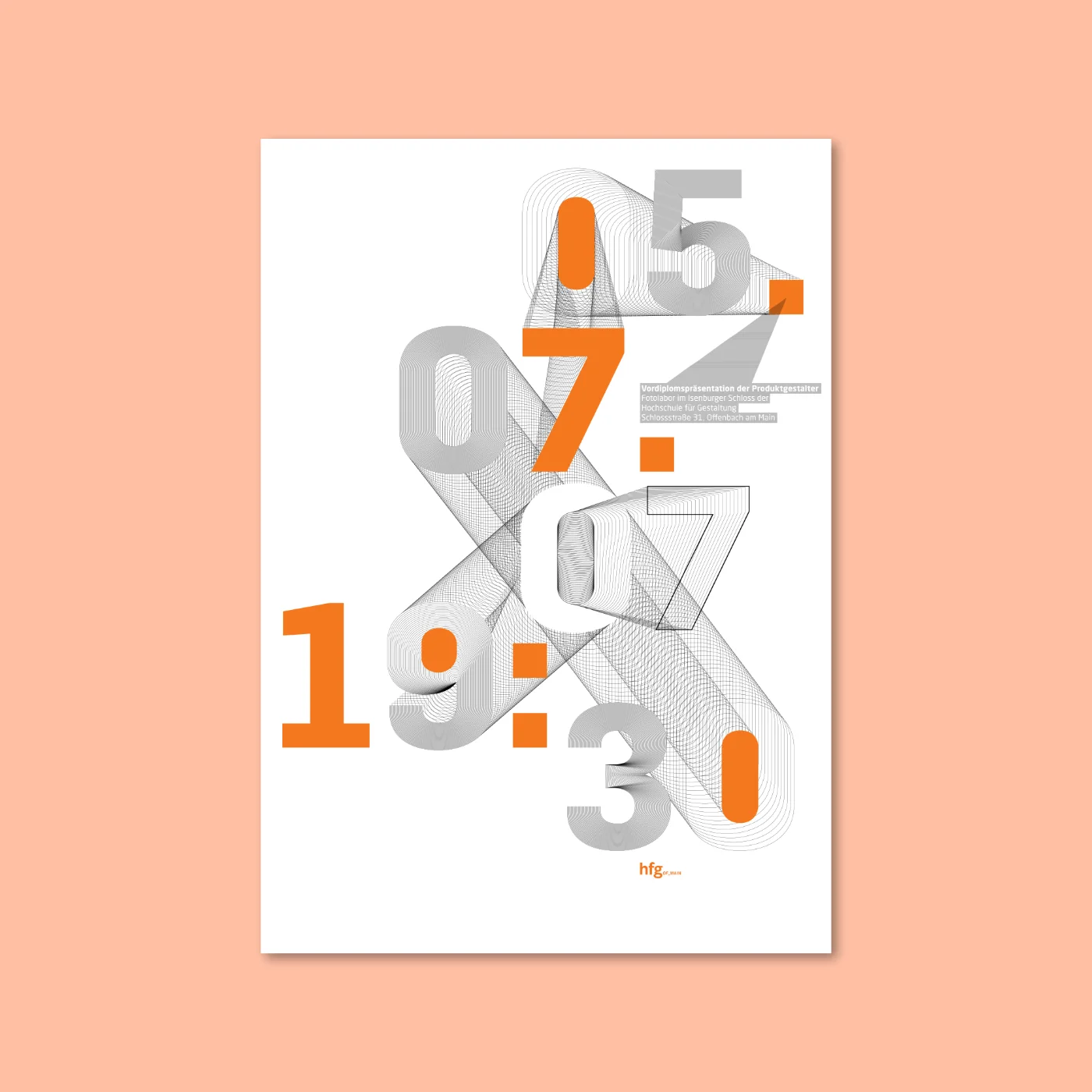 Plakat Design für die Vordiplompräsentation der Produkt-Gestalter an der HfG Offenbach am Main
