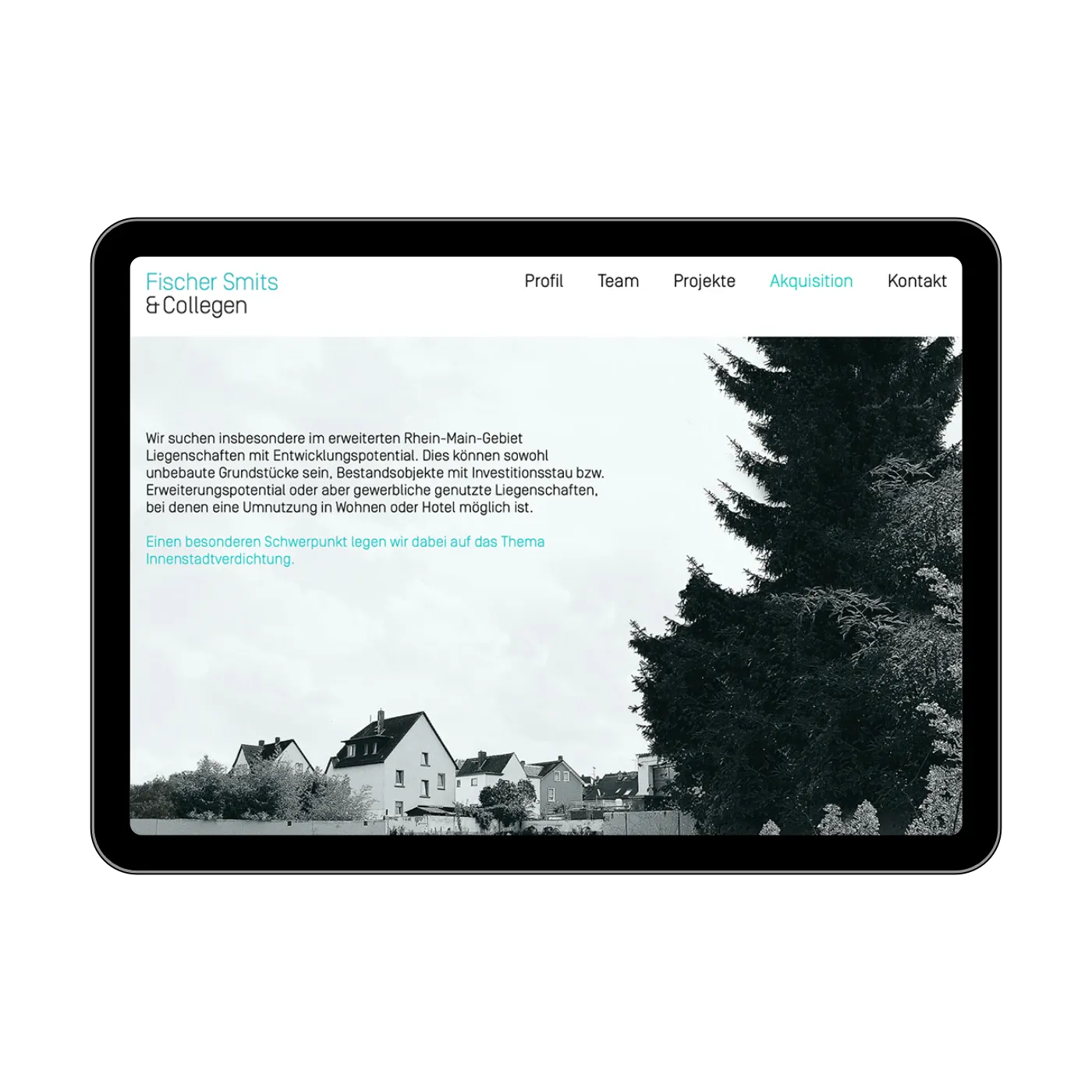 Fischer, Smits & Coll. Corporate Website as Tablet-Version