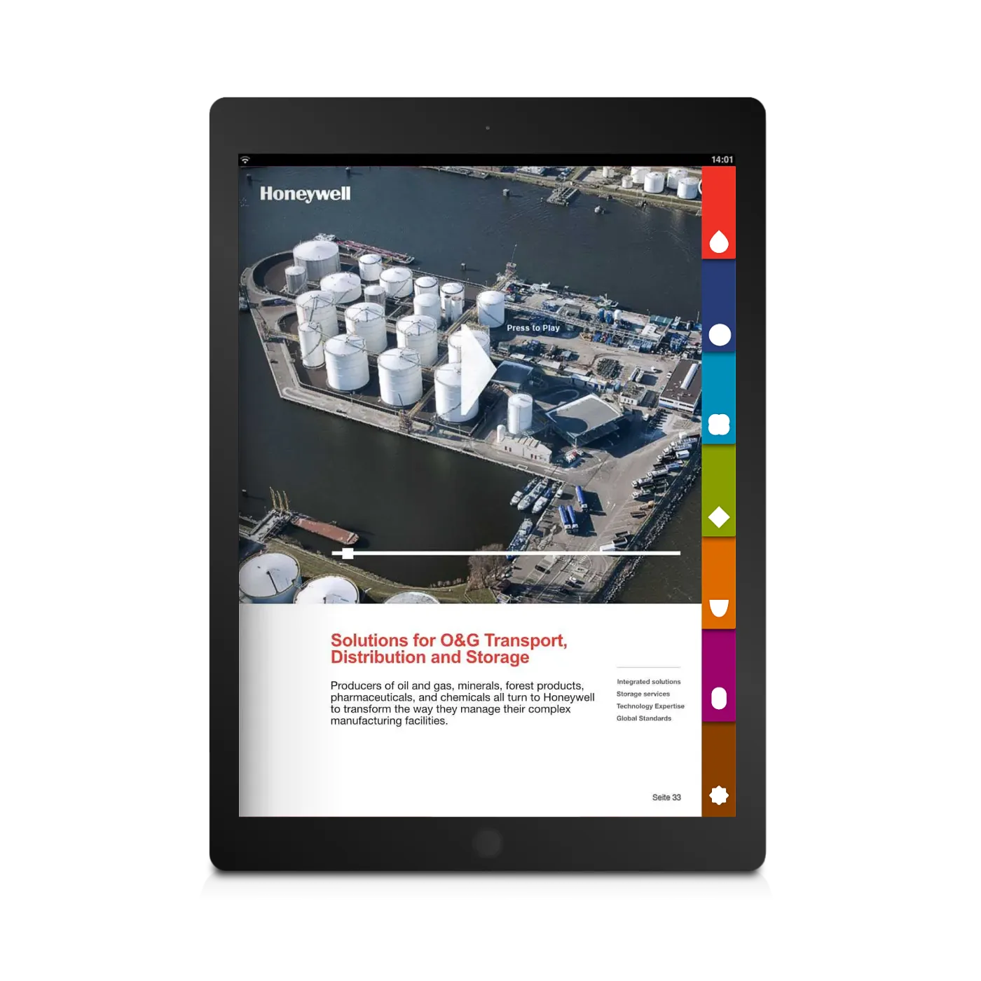 Honeywell Enraf App Design Tablet Portrait Version