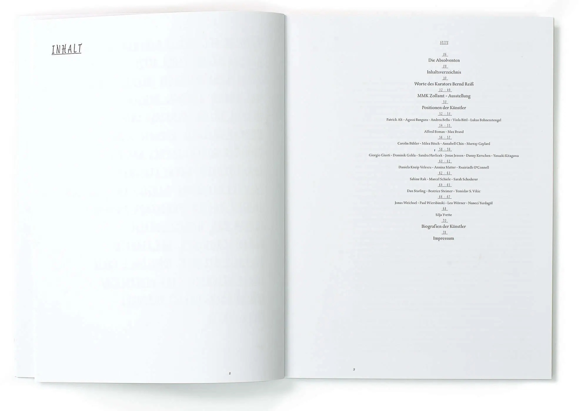 Branding catalog design inside Städelschule at MMK Frankfurt