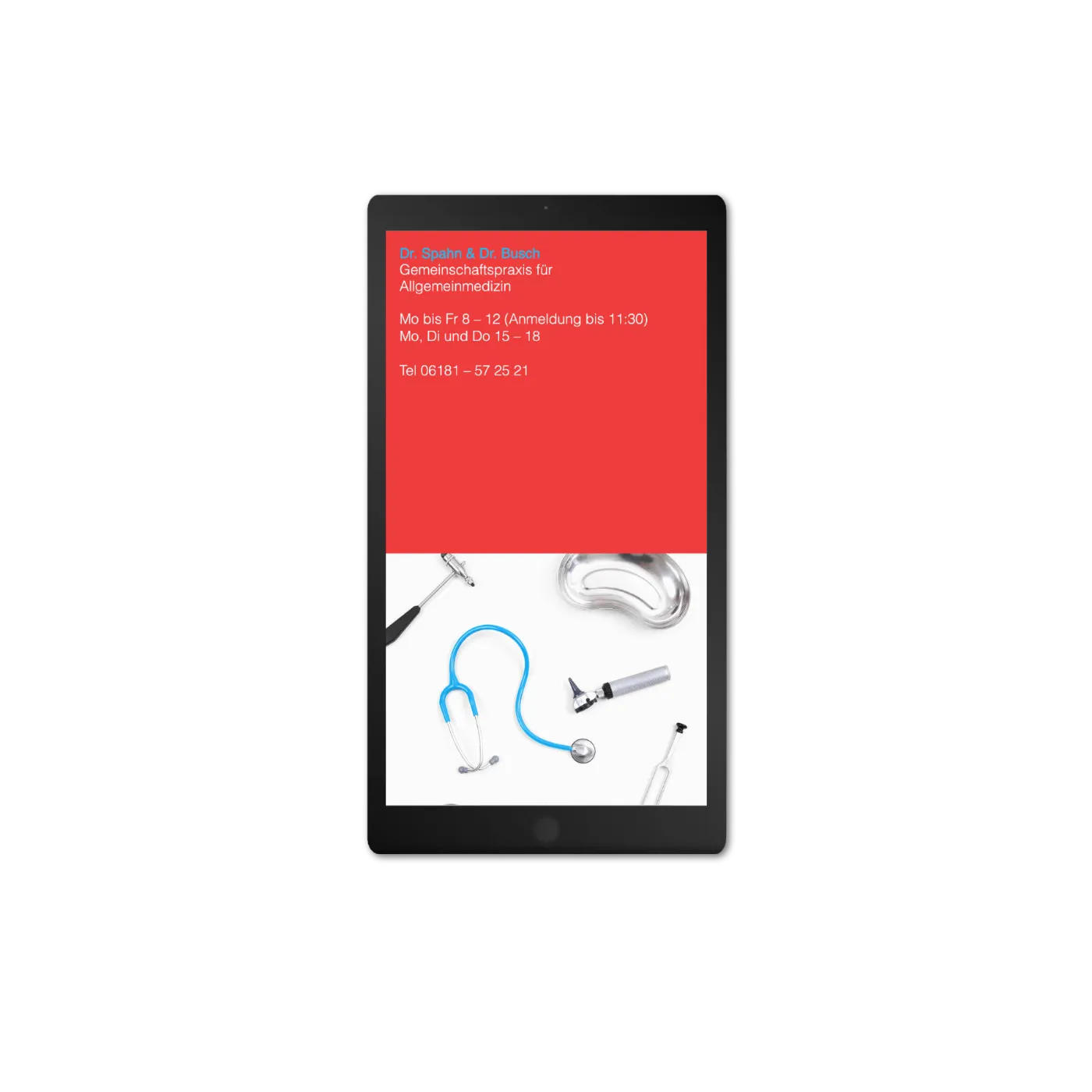 Responsive Design Webseite auf dem Smartphone von Dr. Spahn Hanau