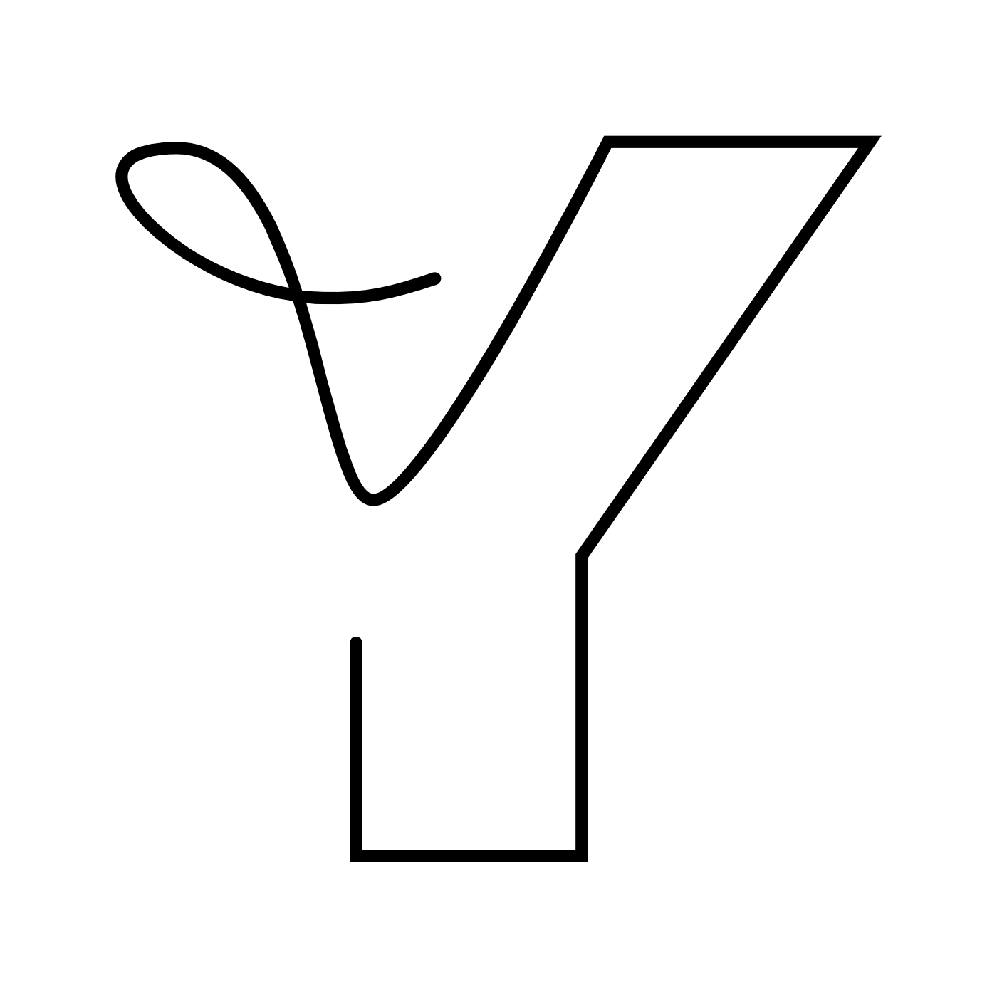 Type Design Glyph Y